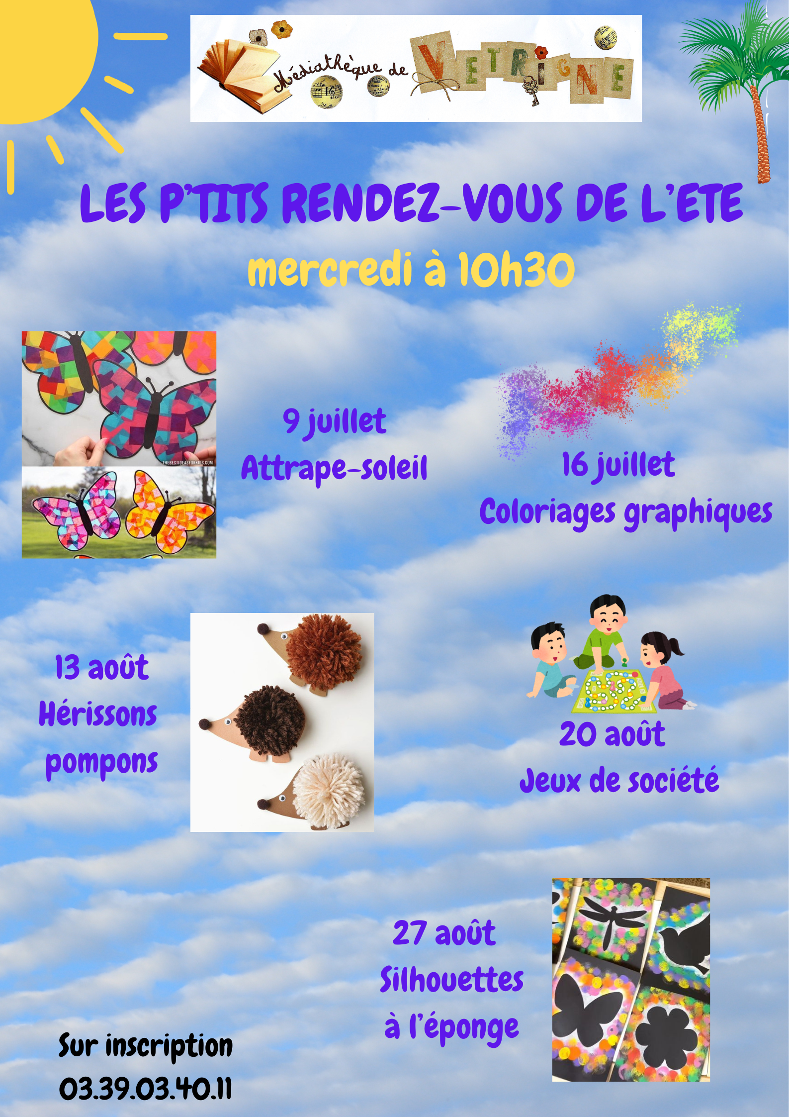 Ateliers été 2025 médiathèque 