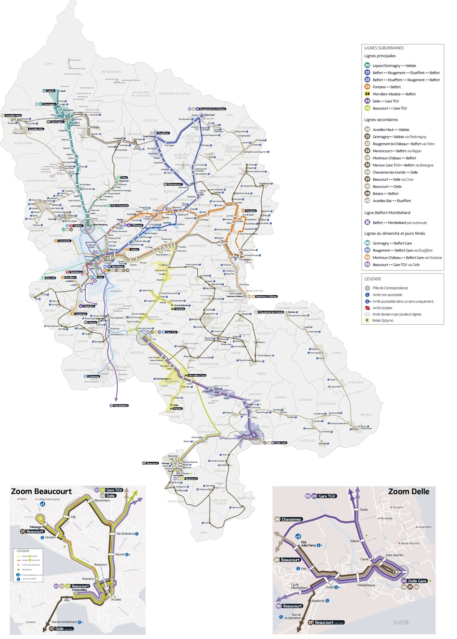 Plan du r&eacute;seau suburbain